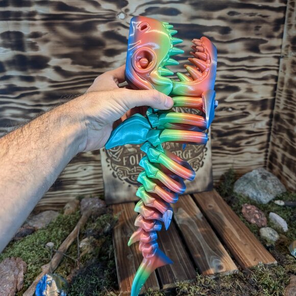 Skeleton Flexi Shark Flexible Articulated Fidget Toy Ocean 3D Printed - Picture 5 of 10